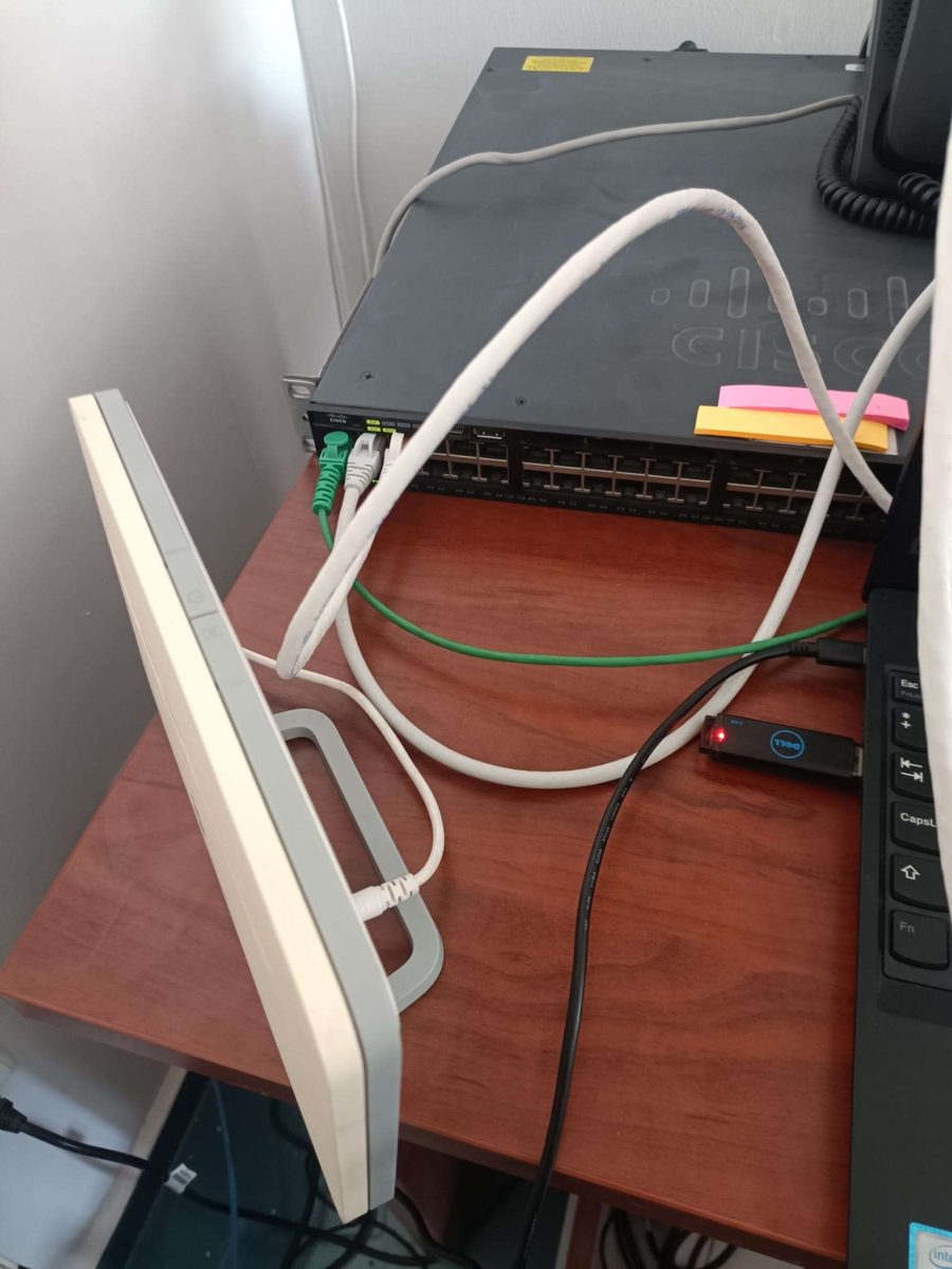 Test ortamı: switch ve modem bağlantısı